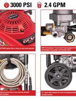 Pressure Washers Simpson MegaShot Cold Water Honda GCV160 (160cc) Gas Engine Pressure Washer - 3000 PSI - 2.4 GPM Axial Pump 24 Pressure Washers Simpson MegaShot Cold Water Honda GCV160 (160cc) Gas Engine Pressure Washer - 3000 PSI - 2.4 GPM Axial Pump