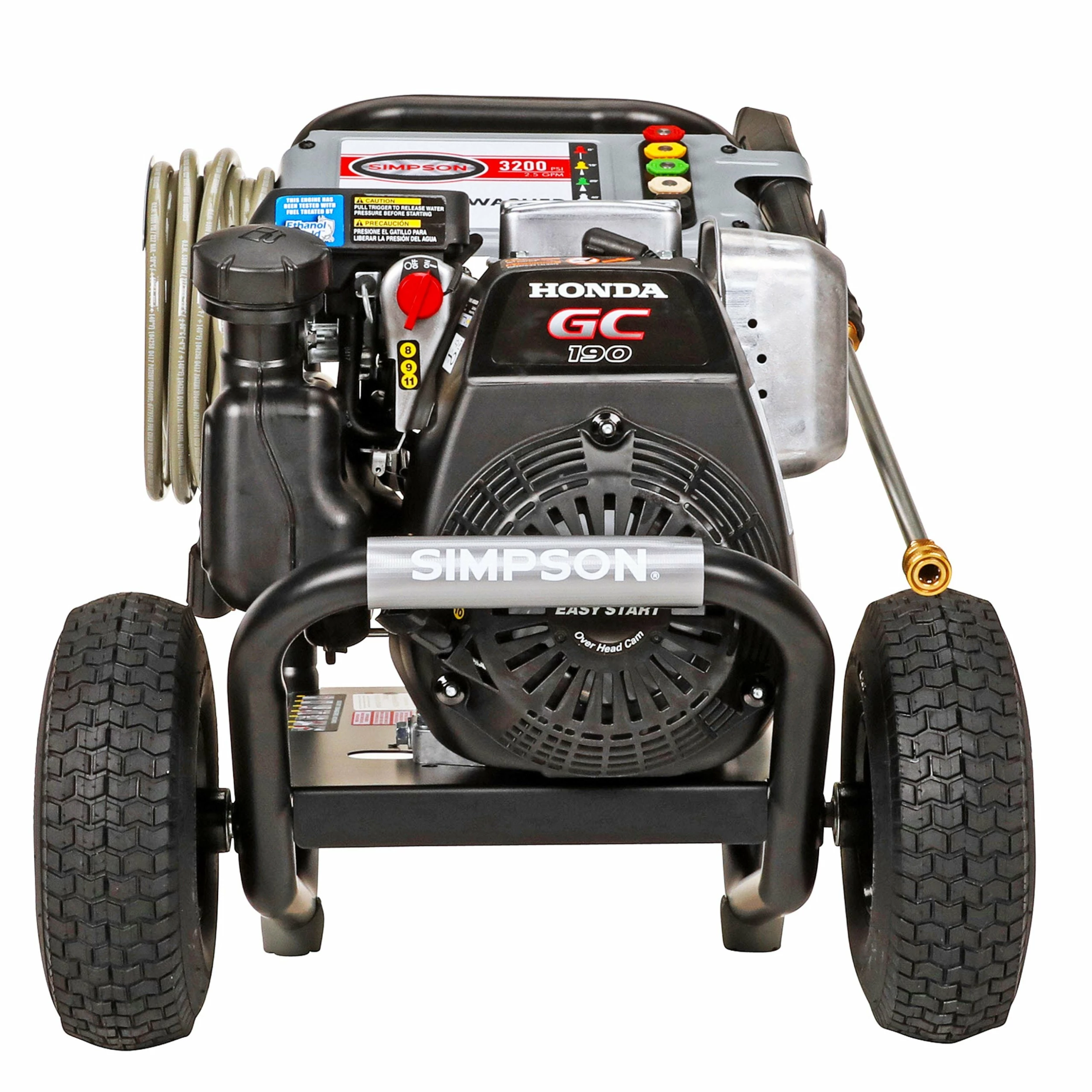 Simpson MegaShot Cold Water Honda GC190 (190cc) Gas Engine Pressure Washer - 3200 PSI - 2.5 GPM Axial Pump 4 Simpson MegaShot Cold Water Honda GC190 (190cc) Gas Engine Pressure Washer - 3200 PSI - 2.5 GPM Axial Pump