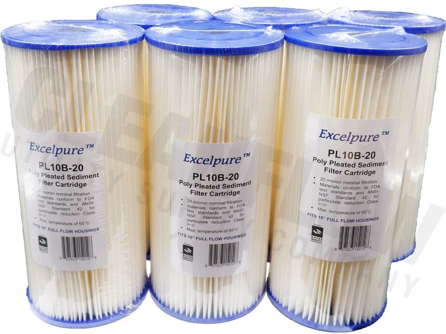 Excelpure 4.5" OD Big Blue Pleated Polyester Water Filters - Various Lengths And Micron Ratings 9 Excelpure 4.5" OD Big Blue Pleated Polyester Water Filters - Various Lengths And Micron Ratings