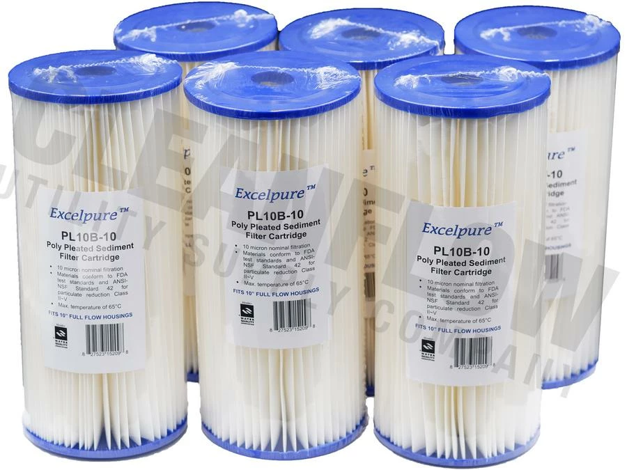 Excelpure 4.5" OD Big Blue Pleated Polyester Water Filters - Various Lengths And Micron Ratings 7 Excelpure 4.5" OD Big Blue Pleated Polyester Water Filters - Various Lengths And Micron Ratings