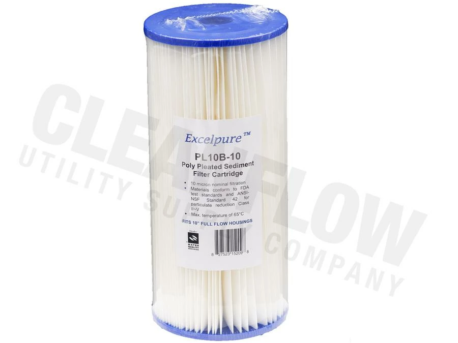 Excelpure 4.5" OD Big Blue Pleated Polyester Water Filters - Various Lengths And Micron Ratings 6 Excelpure 4.5" OD Big Blue Pleated Polyester Water Filters - Various Lengths And Micron Ratings