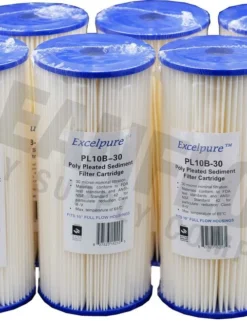 Excelpure 4.5" OD Big Blue Pleated Polyester Water Filters - Various Lengths And Micron Ratings 28 Excelpure 4.5