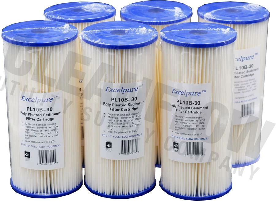 Excelpure 4.5" OD Big Blue Pleated Polyester Water Filters - Various Lengths And Micron Ratings 11 Excelpure 4.5" OD Big Blue Pleated Polyester Water Filters - Various Lengths And Micron Ratings