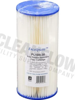 Excelpure 4.5" OD Big Blue Pleated Polyester Water Filters - Various Lengths And Micron Ratings 27 Excelpure 4.5