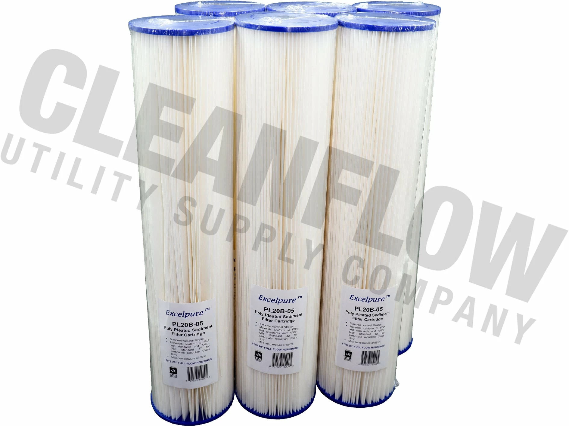 Excelpure 4.5" OD Big Blue Pleated Polyester Water Filters - Various Lengths And Micron Ratings 17 Excelpure 4.5" OD Big Blue Pleated Polyester Water Filters - Various Lengths And Micron Ratings