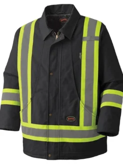 Pioneer Hi Vis Quilted Cotton Duck Winter Work Parka | M-4XL Hi-Vis Work Wear