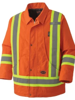 Pioneer Hi Vis Quilted Cotton Duck Winter Work Parka | M-4XL Hi-Vis Work Wear