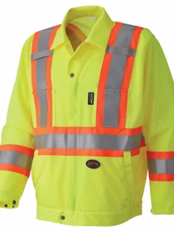 Pioneer Breathable Poly/Mesh Hi Vis Traffic Jacket | Yellow | XS-5XL