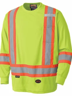 Hi-Vis Work Wear Pioneer Birdseye Long Sleeve Hi Vis Tee Shirt | XS -5XL