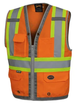 Hi-Vis Work Wear Pioneer Hi Vis Mesh Back Surveyor Safety Vest | S-4XL