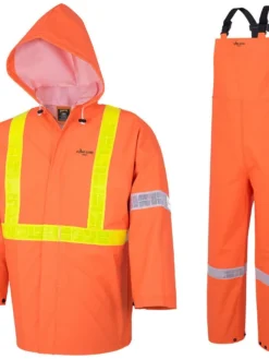 Flame Resistant Work Wear Ranpro Element Flame Resistant 3 Piece Safety Rainsuit | Hi Vis Orange | S To 4XL