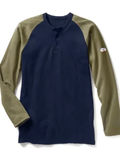 Rasco FR Two Tone Henley | S - 5XL Flame Resistant Work Wear