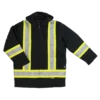 Hi-Vis Work Wear Tough Duck S157 Cotton Duck Winter Safety Parka | Black | Limited Size Selection