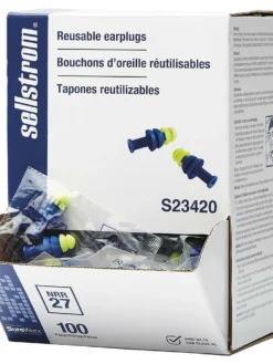 Sellstrom Premium Reusable Tapered Ear Plugs - 100 Pairs