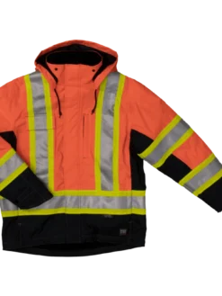 Tough Duck S245 Fleece Lined 300D Waterproof/Breathable Ripstop Safety Jacket | XS-5XL Hi-Vis Work Wear