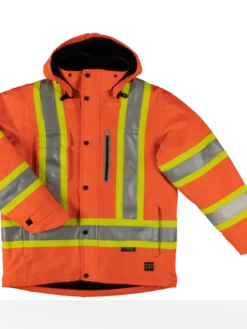 Tough Duck S245 Fleece Lined 300D Waterproof/Breathable Ripstop Safety Jacket | XS-5XL Hi-Vis Work Wear