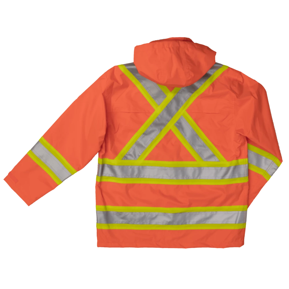 Tough Duck S372 300D Waterproof Breathable Ripstop Safety Rain Jacket | XS-5XL 4 Tough Duck S372 300D Waterproof Breathable Ripstop Safety Rain Jacket | XS-5XL