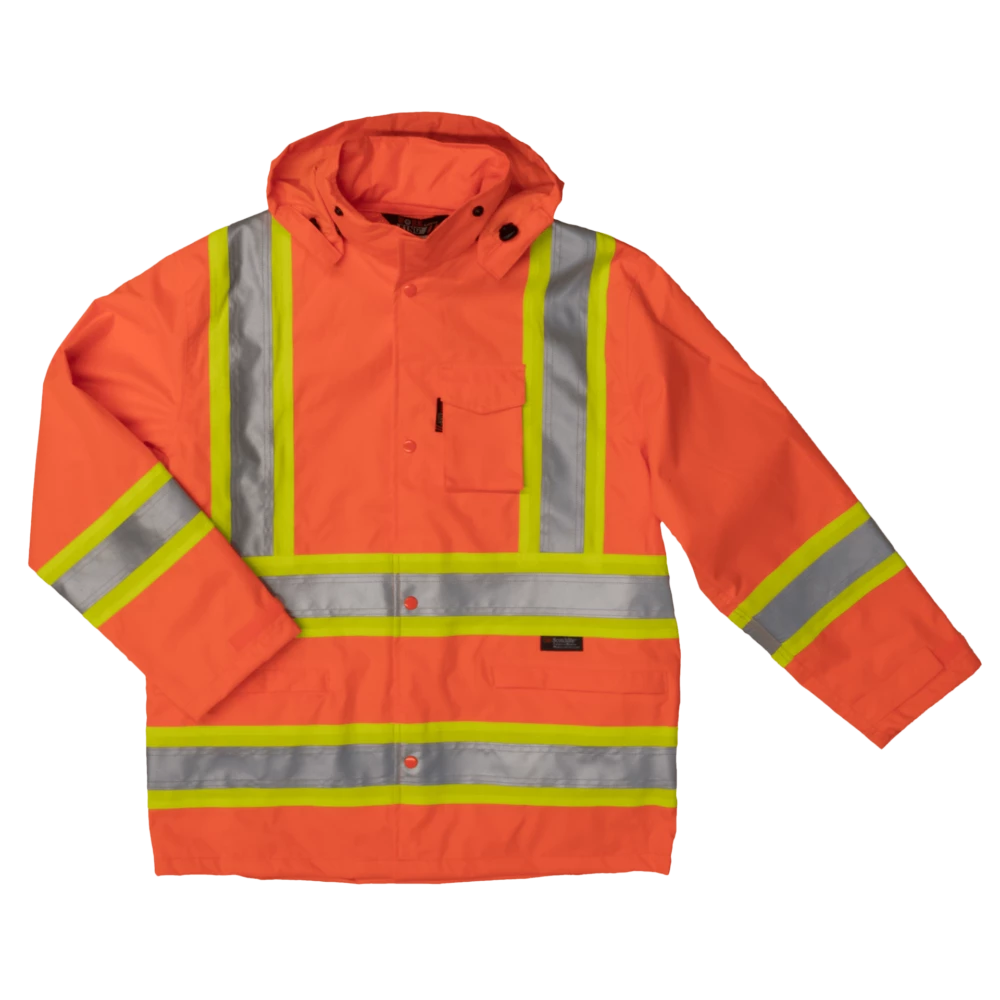 Tough Duck S372 300D Waterproof Breathable Ripstop Safety Rain Jacket | XS-5XL 3 Tough Duck S372 300D Waterproof Breathable Ripstop Safety Rain Jacket | XS-5XL