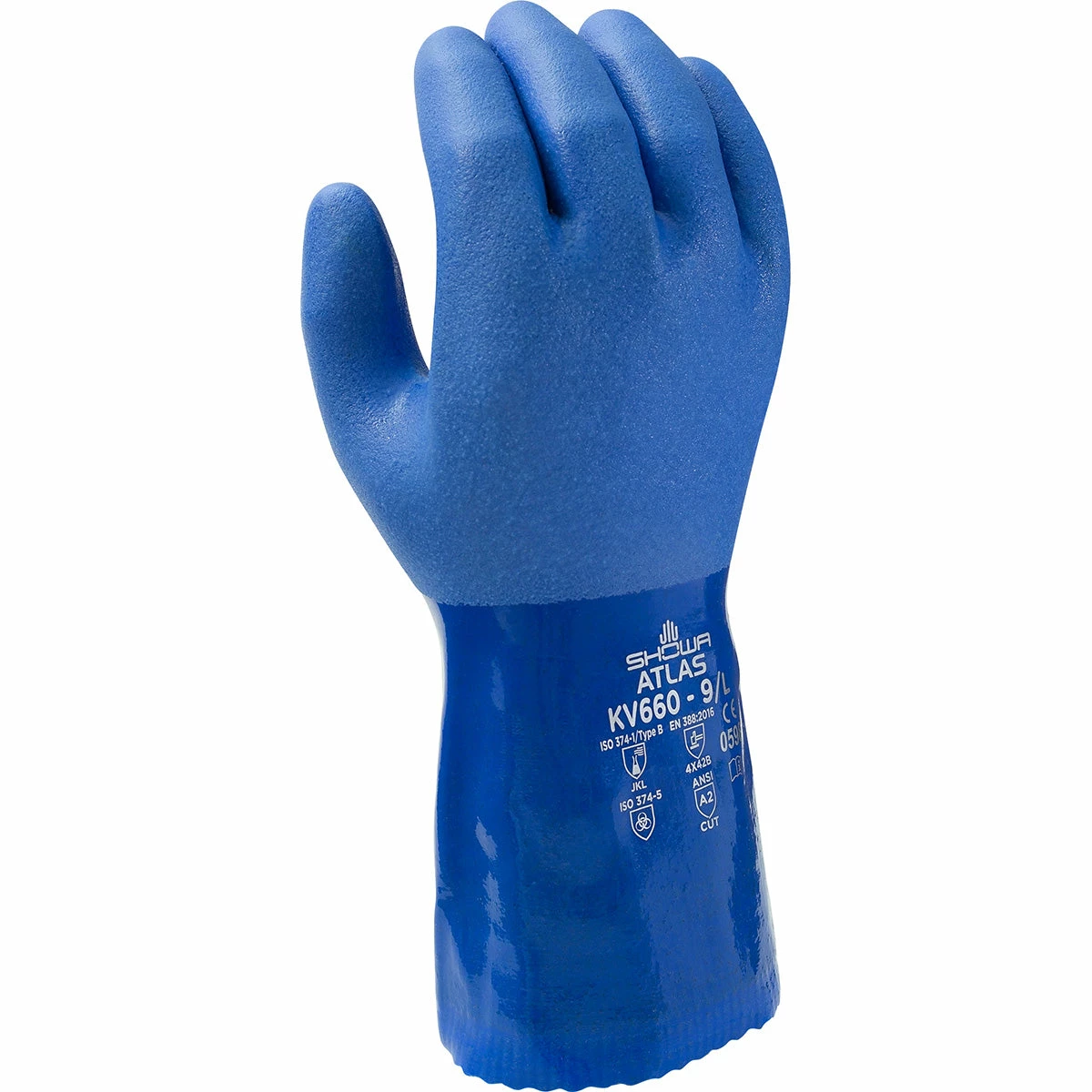 Showa KV660 Super Flexible Triple-Dipped PVC Chemical Resistant Safety Glove With Kevlar Liner (Pack Of 12 Pairs) - Cut Level A2 3 Showa KV660 Super Flexible Triple-Dipped PVC Chemical Resistant Safety Glove With Kevlar Liner (Pack Of 12 Pairs) - Cut Level A2
