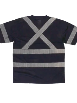 Hi-Vis Work Wear Tough Duck ST07 Premium Birdseye Safety T-Shirt With Segmented Stripes And Pocket | XS-5XL