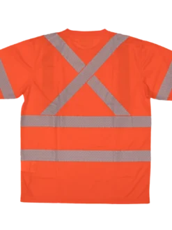 Hi-Vis Work Wear Tough Duck ST07 Premium Birdseye Safety T-Shirt With Segmented Stripes And Pocket | XS-5XL