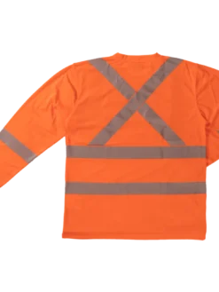 Tough Duck ST08 Premium Birdseye Safety Long Sleeve With Segmented Stripes And Pocket | XS-5XL