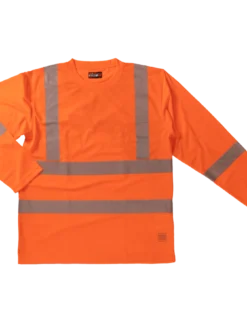 Tough Duck ST08 Premium Birdseye Safety Long Sleeve With Segmented Stripes And Pocket | XS-5XL