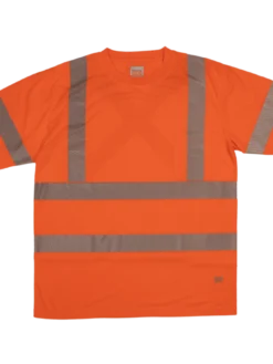 Tough Duck ST12 Premium Polyester Jersey Safety T-Shirt With Segmented Stripes And Pocket | XS-5XL Hi-Vis Work Wear