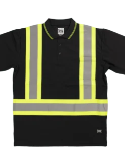 Hi-Vis Work Wear Tough Duck ST17 Premium Polyester Birdseye Short Sleeve Safety Polo Shirt With Chest Pocket | XS-5XL