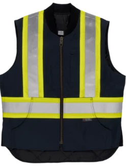 Tough Duck SV06 Quilt Lined Cotton Duck Safety Vest | XS-5XL Hi-Vis Work Wear