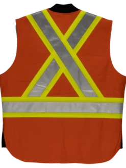 Tough Duck SV06 Quilt Lined Cotton Duck Safety Vest | XS-5XL Hi-Vis Work Wear
