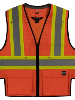 Hi-Vis Work Wear Tough Duck SV09 Harness Compatible Safety Vest | XS-5XL