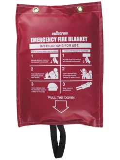 Sellstrom Emergency Fire Blanket - Red Vinyl Hanging Pouch Safety Supplies