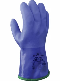Work Gloves Showa Atlas 490 Acrylic Insulated Triple Dipped Rough Grip PVC Glove
