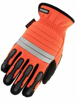 Terra Hi-Vis Mechanic's Thinsulate Winter Work Gloves | Orange