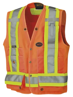 Pioneer Hi Viz Surveyor's Safety Vest - 150D Woven Twill Poly | Sizes Small - 4XL Hi-Vis Work Wear