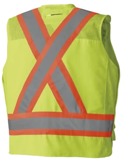 Hi-Vis Work Wear Pioneer Hi Viz Drop Shoulder Poly/Cotton Tear-Away Surveyor's Safety Vest | Sizes Small - 4XL