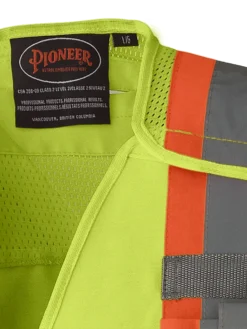 Hi-Vis Work Wear Pioneer Hi Viz Drop Shoulder Poly/Cotton Tear-Away Surveyor's Safety Vest | Sizes Small - 4XL