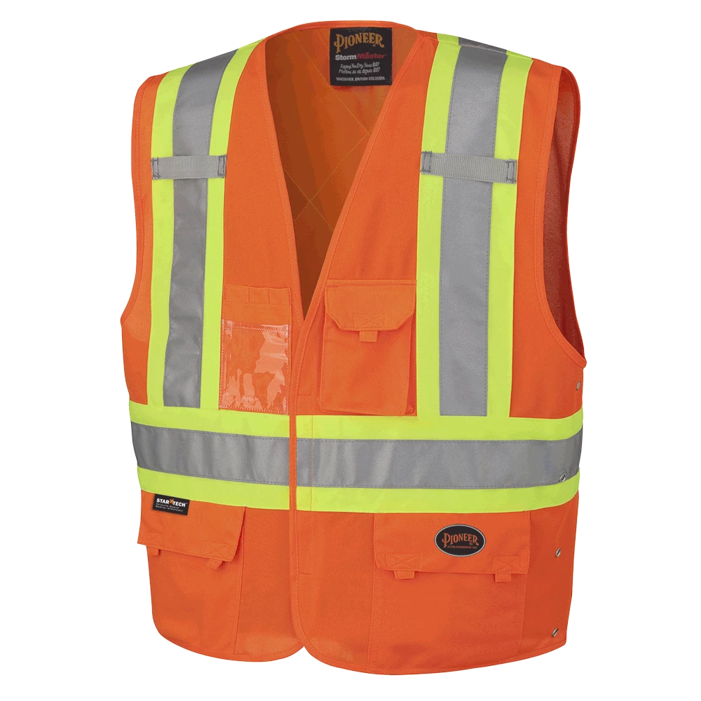 Pioneer Hi Viz Safety Vest - Tricot Poly Interlock - Adj. Sides | S/M - 4/5X Large Hi-Vis Work Wear 3 Pioneer Hi Viz Safety Vest - Tricot Poly Interlock - Adj. Sides | S/M - 4/5X Large Hi-Vis Work Wear