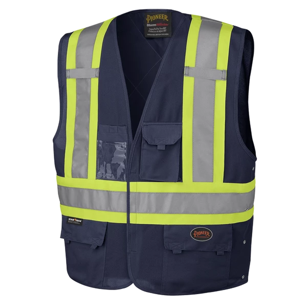 Pioneer Hi Viz Safety Vest - Tricot Poly Interlock - Adj. Sides | S/M - 4/5X Large Hi-Vis Work Wear 12 Pioneer Hi Viz Safety Vest - Tricot Poly Interlock - Adj. Sides | S/M - 4/5X Large Hi-Vis Work Wear