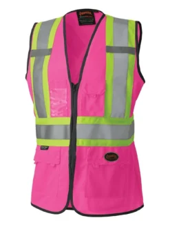 Hi-Vis Work Wear Pioneer Women's Solid Tricot Tear-Away Safety Vest | XS-2XL 30 Hi-Vis Work Wear Pioneer Women's Solid Tricot Tear-Away Safety Vest | XS-2XL