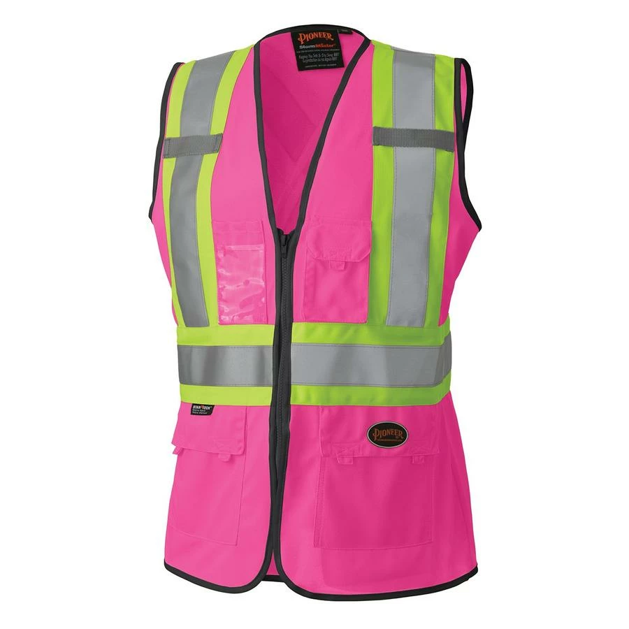 Hi-Vis Work Wear Pioneer Women's Solid Tricot Tear-Away Safety Vest | XS-2XL 15 Hi-Vis Work Wear Pioneer Women's Solid Tricot Tear-Away Safety Vest | XS-2XL