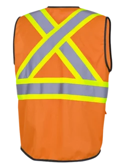 Hi-Vis Work Wear Pioneer Hi Viz Zipper Front Safety Vest | Sizes XS - 5XL