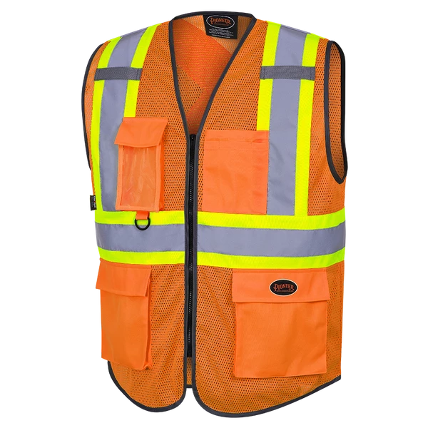 Pioneer Hi Viz Zipper Front Mesh Safety Vest | Sizes XS - 5XL 7 Pioneer Hi Viz Zipper Front Mesh Safety Vest | Sizes XS - 5XL