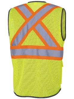 Pioneer Hi Viz Zipper Front Mesh Safety Vest | Sizes XS - 5XL