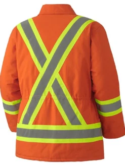Pioneer Hi Vis Quilted Cotton Duck Winter Work Parka | M-4XL Hi-Vis Work Wear
