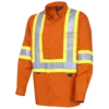 Hi-Vis Work Wear Pioneer Ultra Cool Cotton Twill Button Down Collared Safety Shirt | Orange | Sizes Small - 4XL