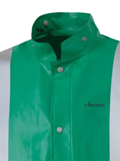 Flame Resistant Work Wear Ranpro CA-43® FR Chemical/Acid Resistant Long Safety Coat - PVC/Poly | Green | Sizes Small - 3XL