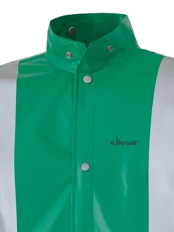 Flame Resistant Work Wear Ranpro CA-43® FR Chemical/Acid Resistant Safety Jacket - PVC/Poly | Green | Sizes Small - 4XL
