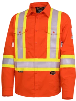 Pioneer FR-TECH® FR/ARC Rated 7 Oz Hi Viz Safety Shirt - 88/12 | Orange | Small - 4XL